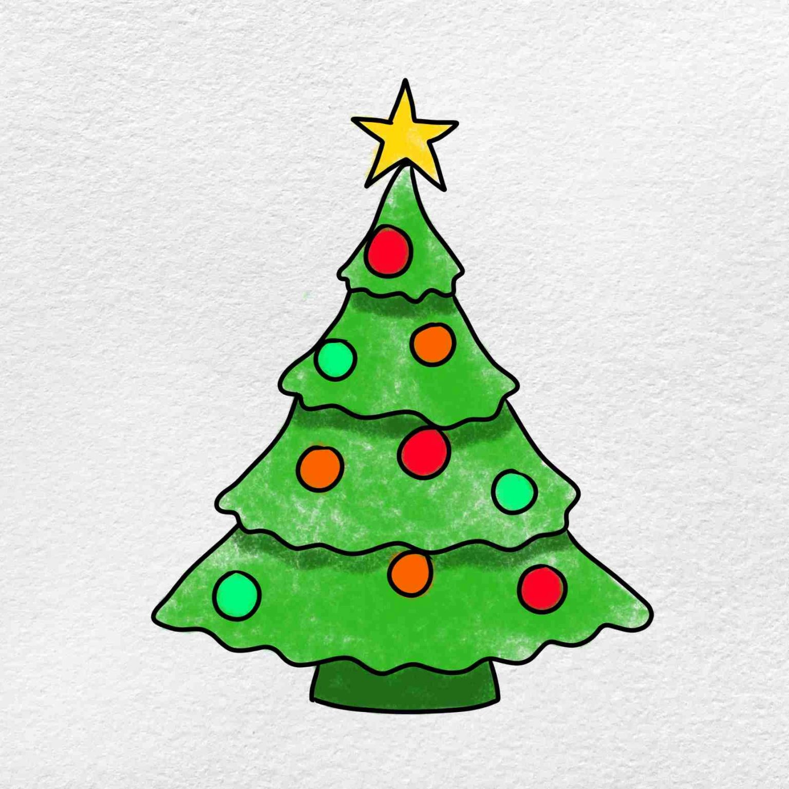 Christmas Tree Drawing Ideas for Kids, Pictures, 25 Dec DIY